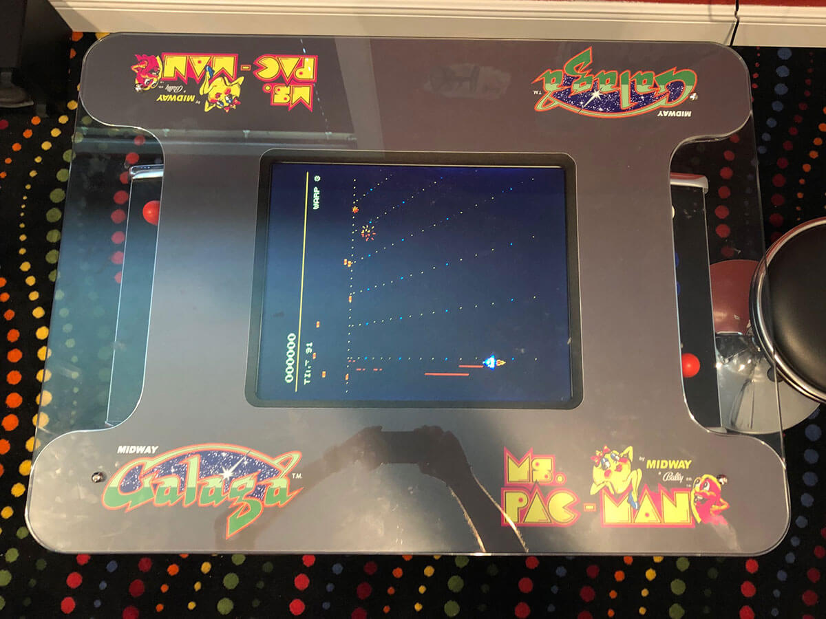 After: arcade game panel repaired