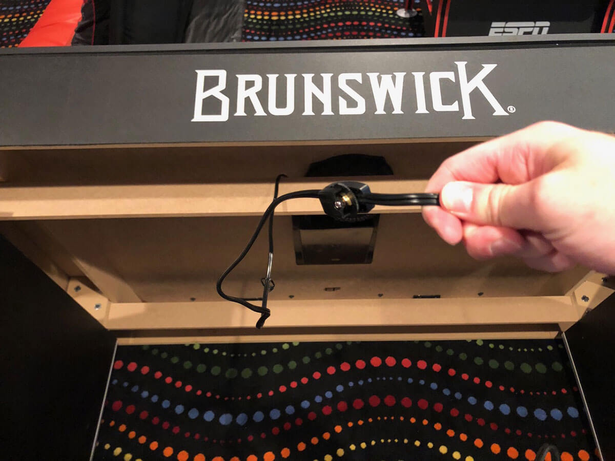 Before: damaged air hockey table