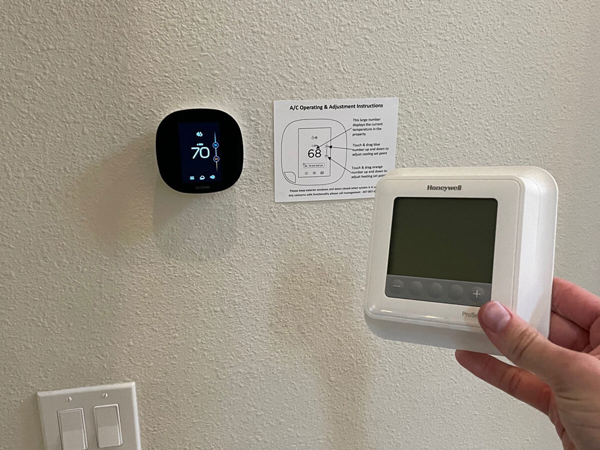 Ecobee smart thermostat installed and programmed
