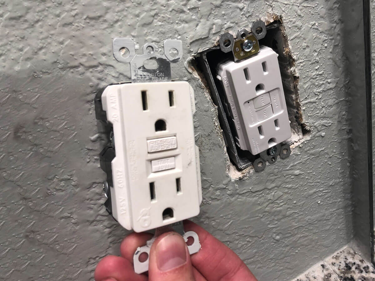 GFCI outlet repaired, safe and compliant