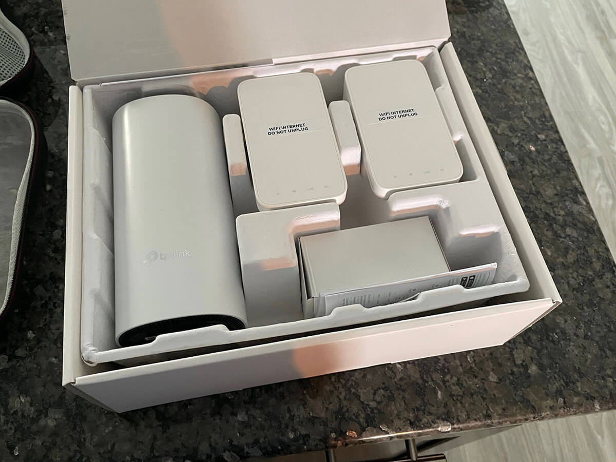 Mesh Wi-Fi system installed in vacation rental