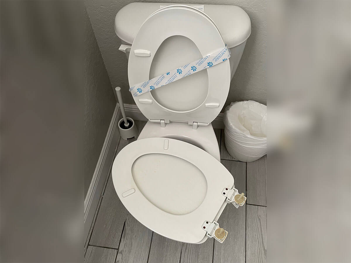 Toilet seat replaced, guest ready